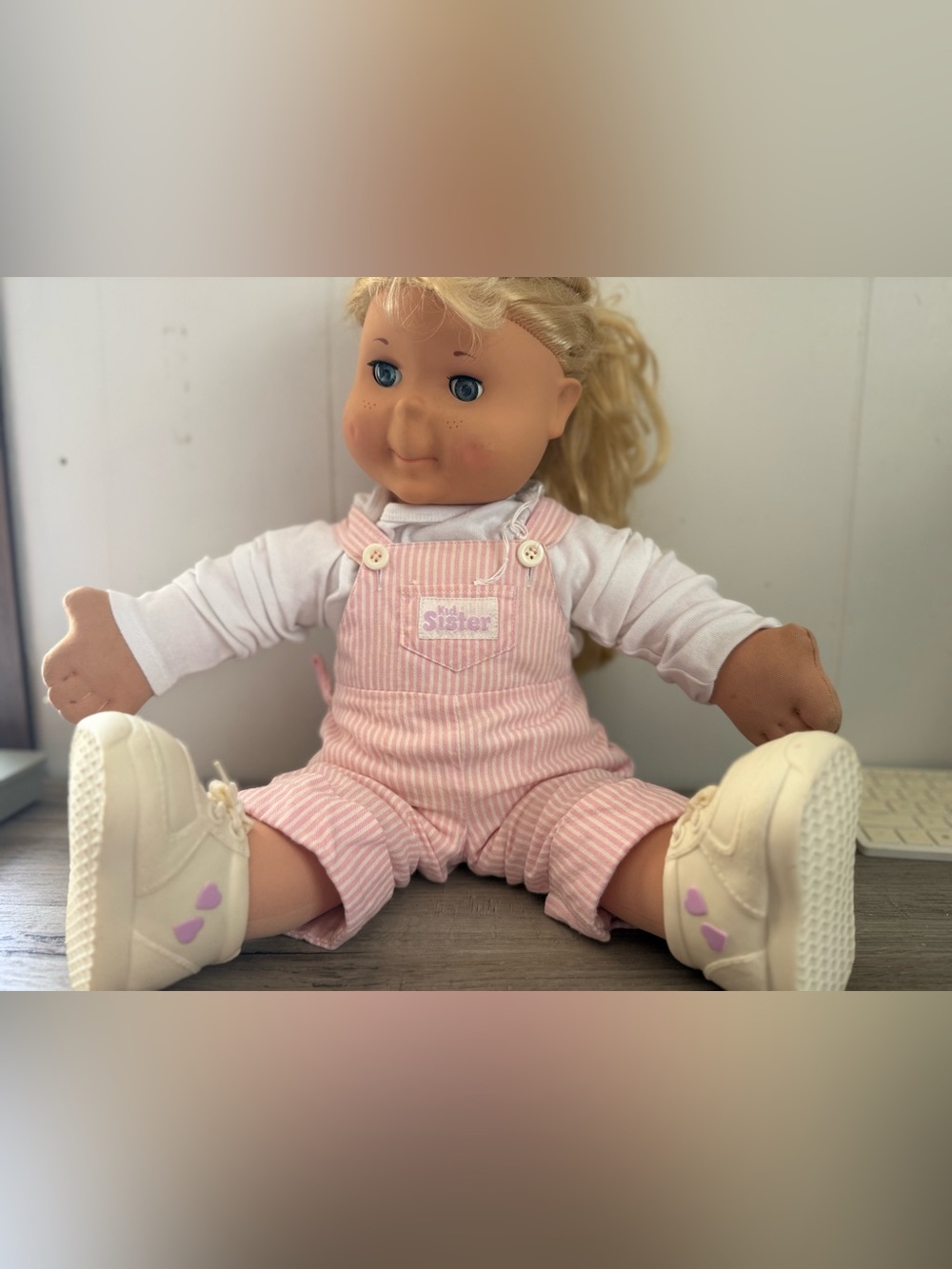 My buddy’s Kid Sister Pink Striped Overalls for Dolls